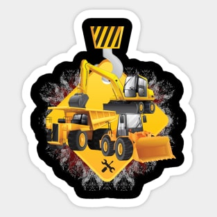 'Yellow Trucks and Diggers' Awesome Truck Gift Sticker